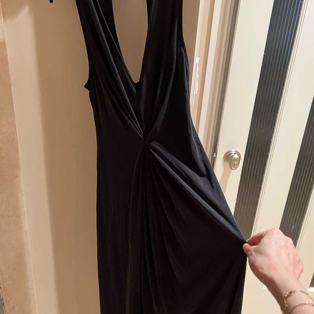 nwot Free people black/charcoal cinched maxi dress - Picture 6 of 10